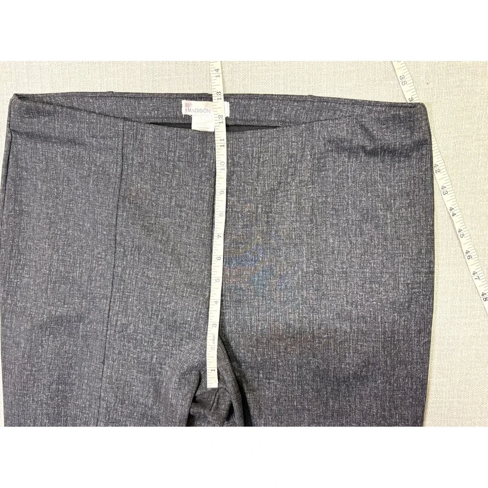 89th + Madison Womens XL Dark Grey Heathered Pull On Straight Leg Dress Pants - Picture 7 of 8